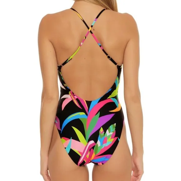 Trina Turk Birds Of Paradise One Piece Swimsuit Size 14 - Picture 3 of 10